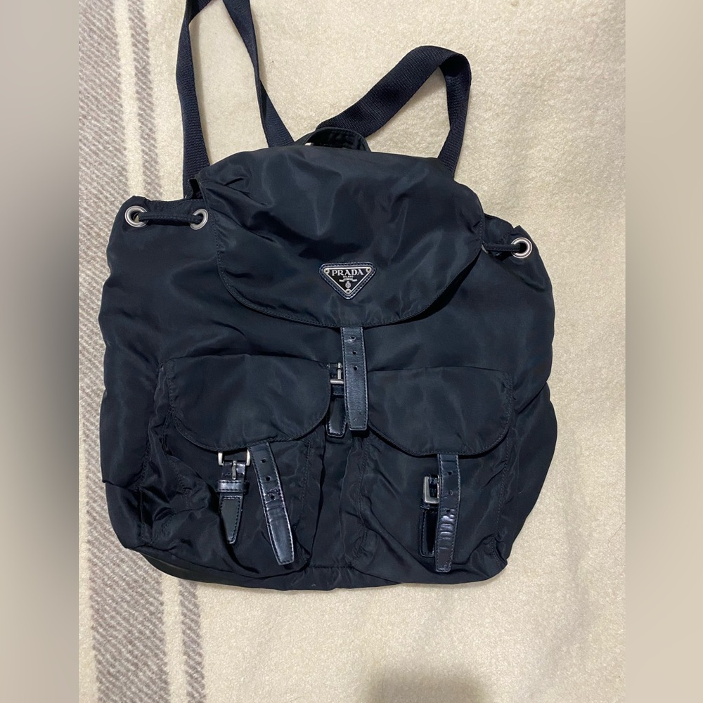 Prada Nylon Black leather Backpack